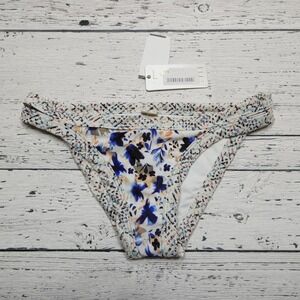 LSPACE‎ Charlie Bikini Bottom Womens XS Floral Lattice Trim Swim Made in USA NWT